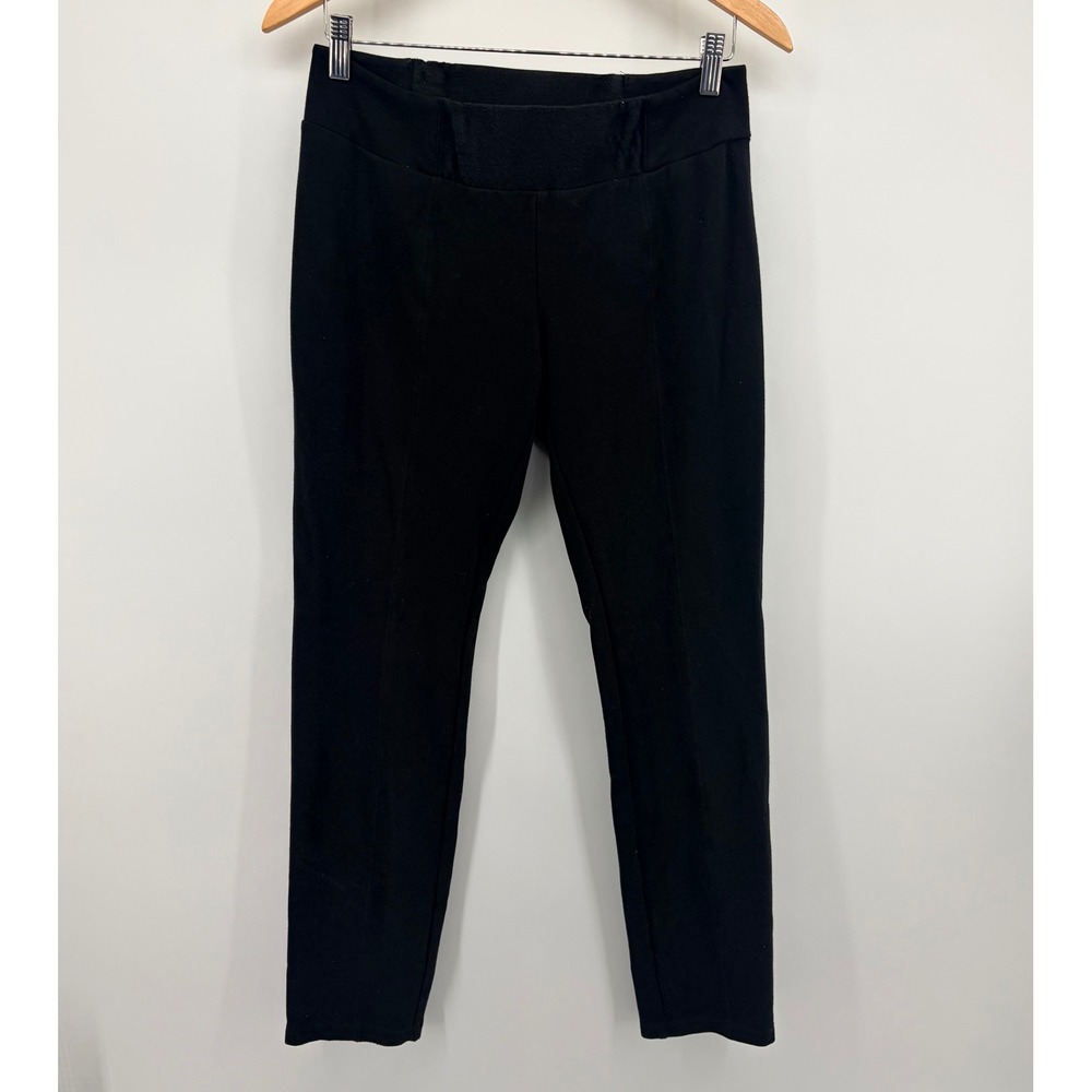 Eileen Fisher Italian Fabric Leggings Black Slim Leg Pull On Pants Womens Small